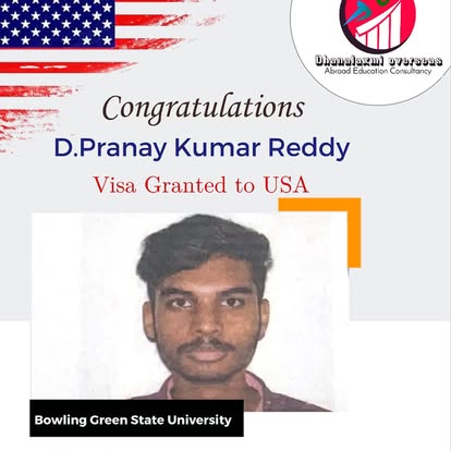 D. Pranay Kumar Reddy — USA visa approved