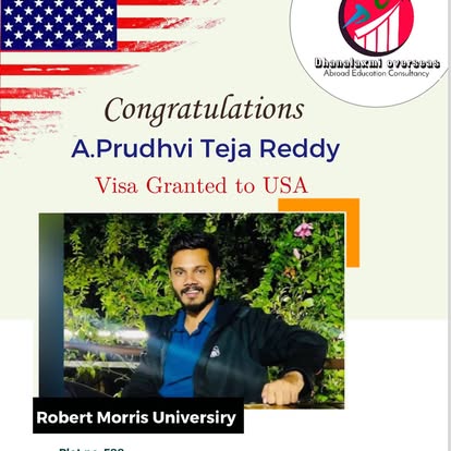 A. Prudhvi Teja Reddy — USA visa approved