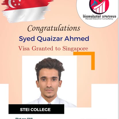 Syed Quaizar Ahmed — Singapore visa approved