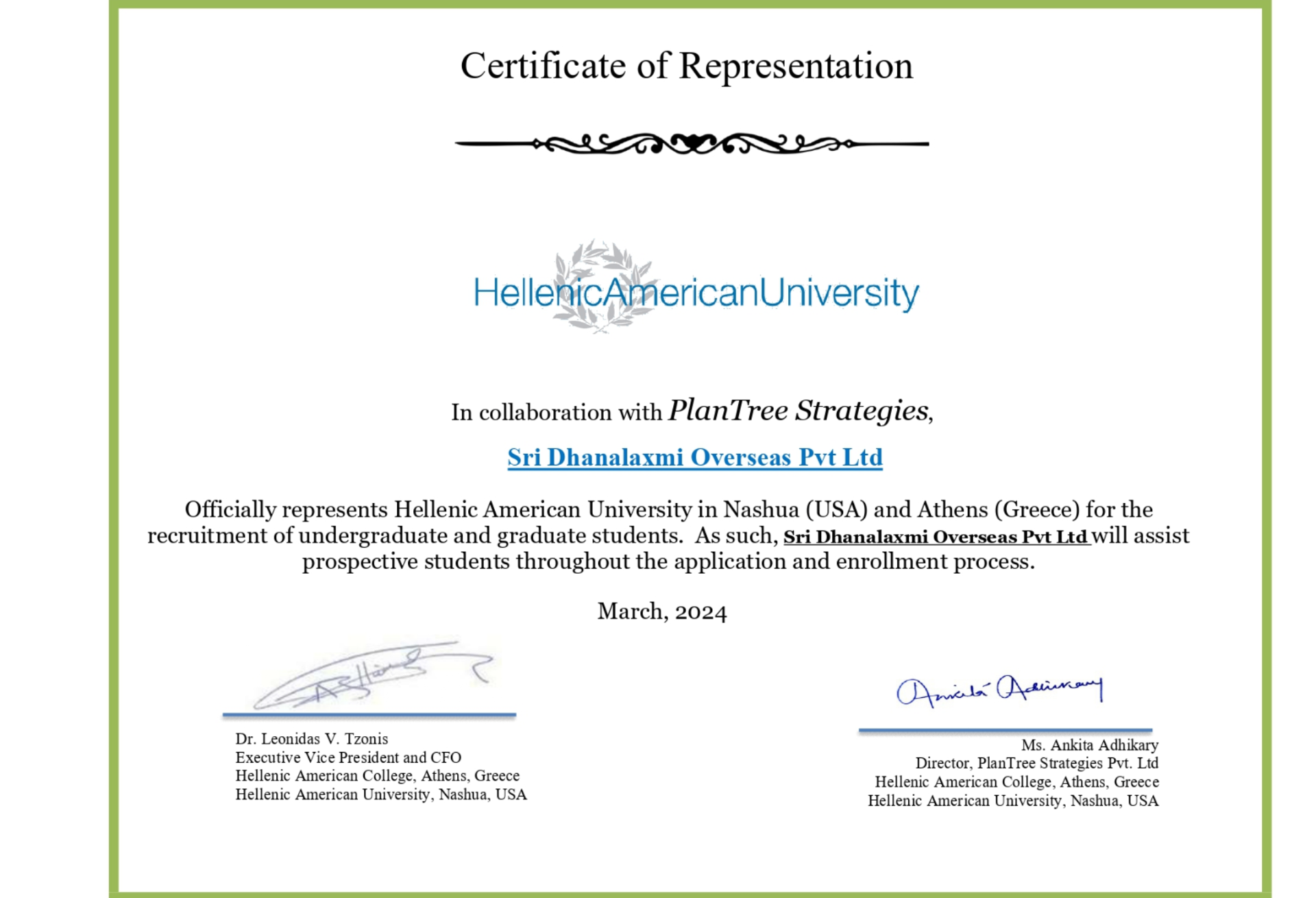Hellenic American University — Authorised Recruitment Partner
