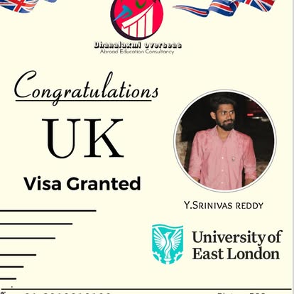 Y. Srinivas Reddy — UK visa approved