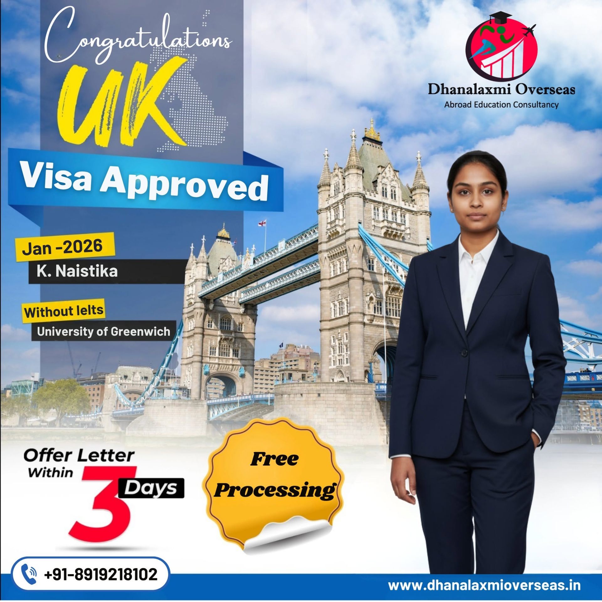 K. Naistika — UK visa approved