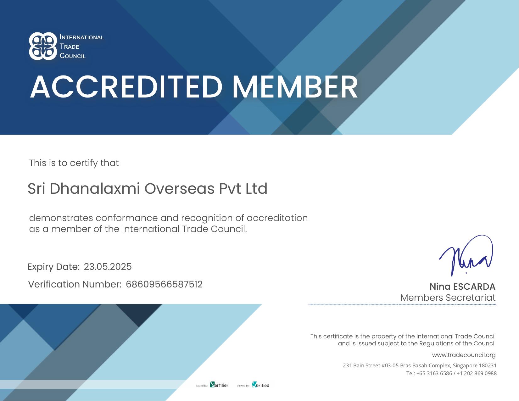 International Trade Council — Accredited Member