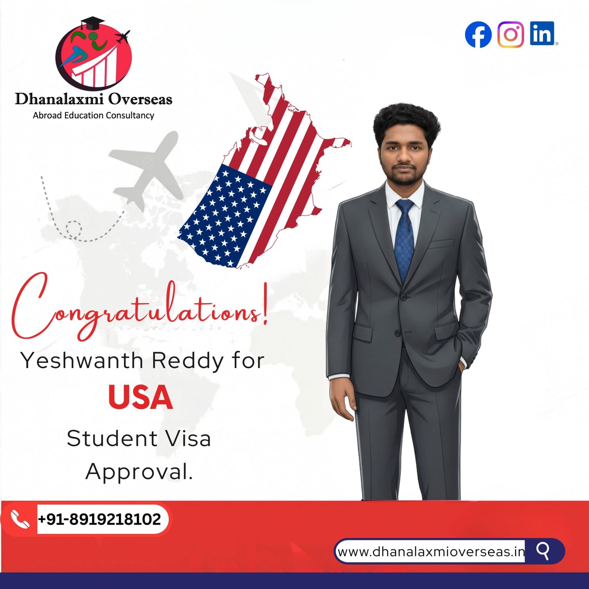 Yeshwanth Reddy — USA visa approved